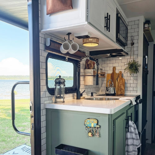 Camper Key Holder for Wall – No Drill No Holes, Adhesive Wall Mount Rack for Keys and Accessories – Cute Vintage Decor for Inside RV or Trailers – Stick On